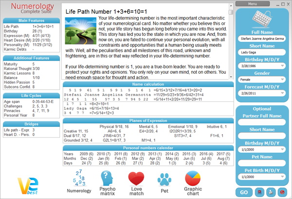 Screenshot of VeBest Numerology VeBest Numerology screenshot