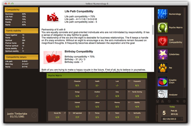 Compatibility Calculator for MacOS