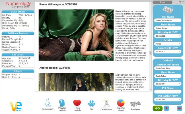 Celebrities report mode