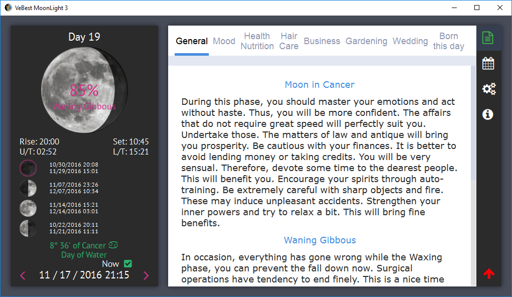 Moon Chart Calculator